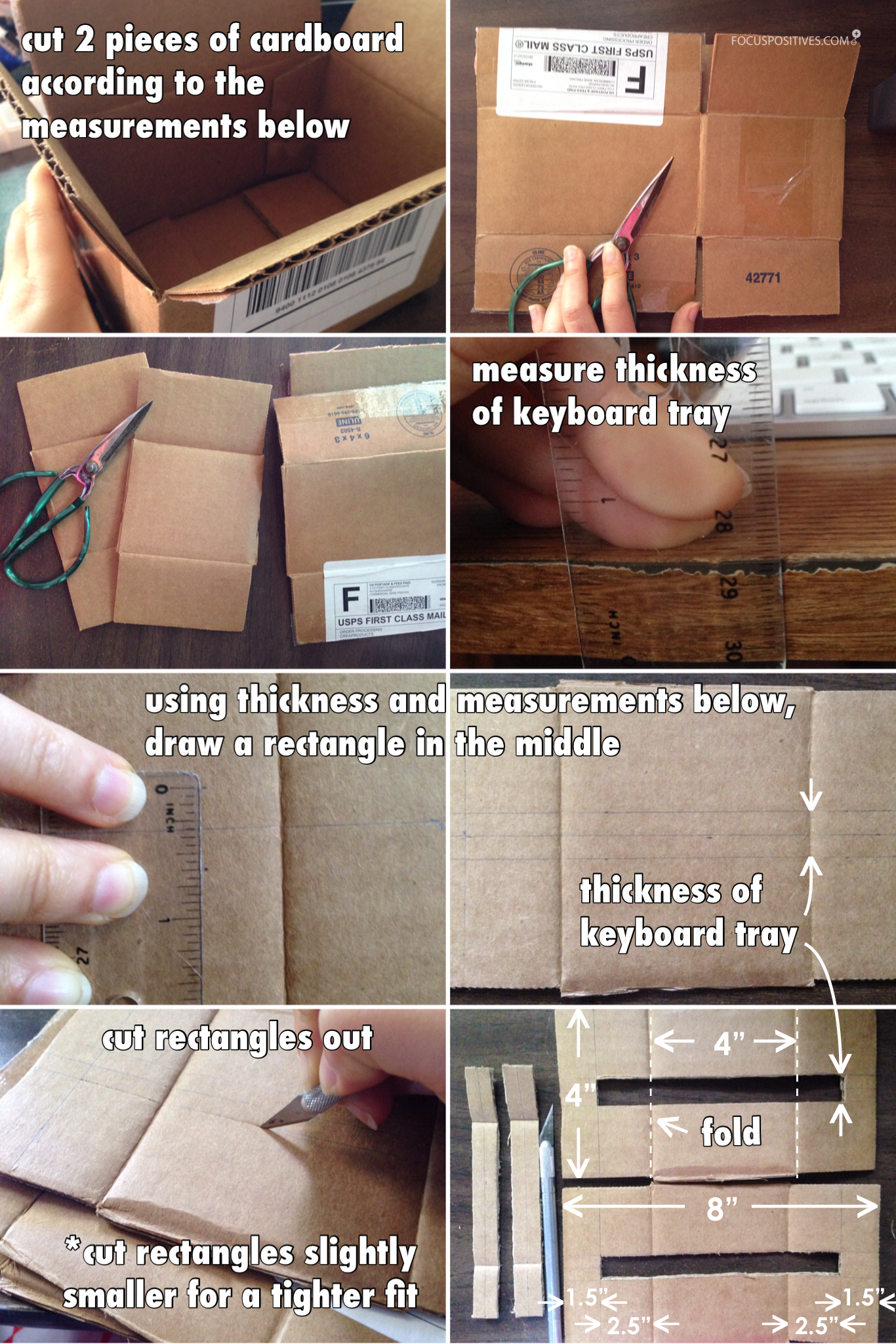 DIY hack to stop keyboard from sliding off keyboard tray Zero