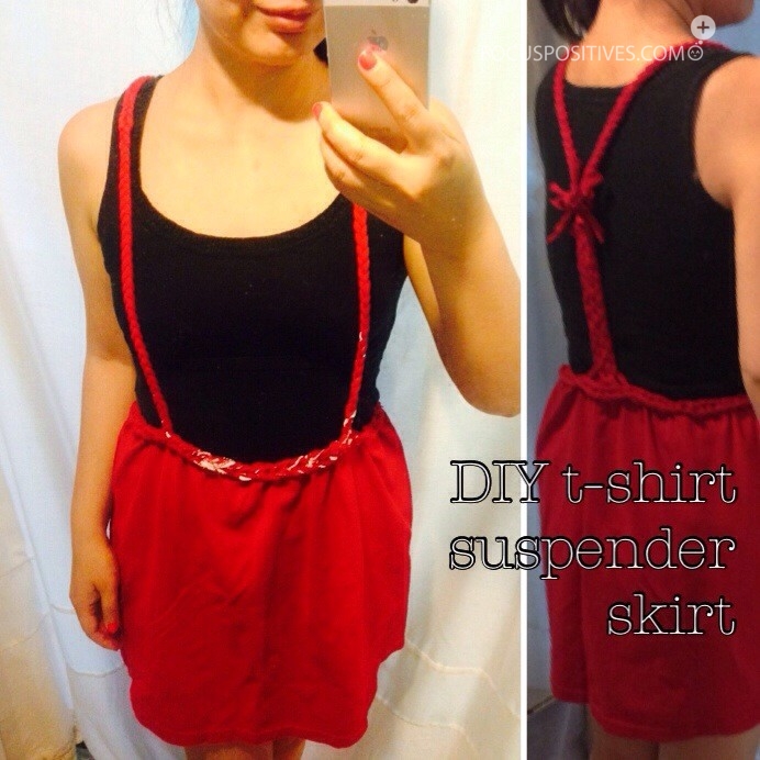 Diy tshirt suspender skirt (no sew) FocusPositives FocusPositives